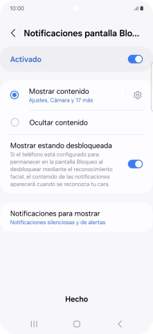 Pulsa los ajustes deseados para activarlos o desactivarlos. Pulsa los ajustes deseados para activarlos o desactivarlos.