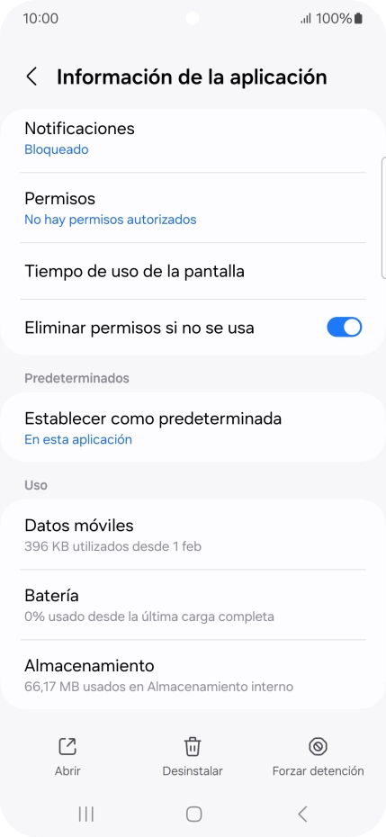 Pulsa Almacenamiento.