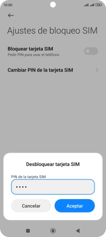 Introduce tu código PIN y pulsa Aceptar.