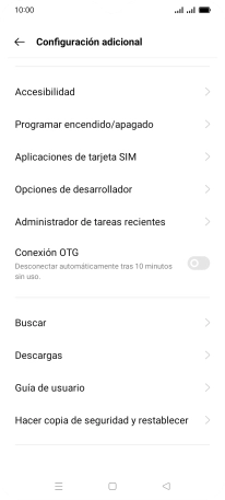 Pulsa Hacer copia de seguridad y restablecer.