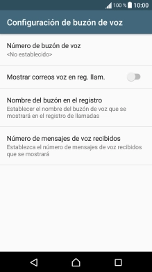 Pulsa Número de buzón de voz.