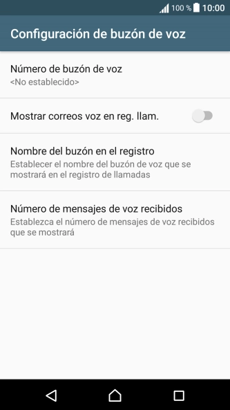 Pulsa Número de buzón de voz.