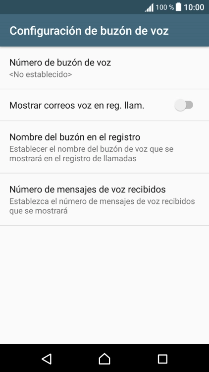 Pulsa Número de buzón de voz.