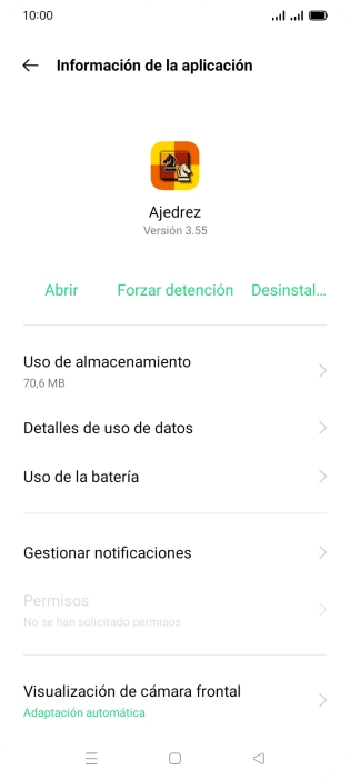 Pulsa Uso de almacenamiento.