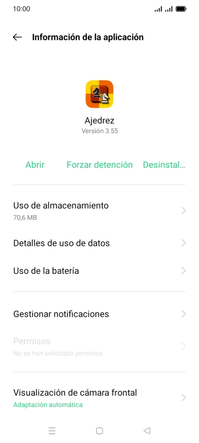 Pulsa Uso de almacenamiento.