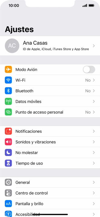 Pulsa Centro de control.