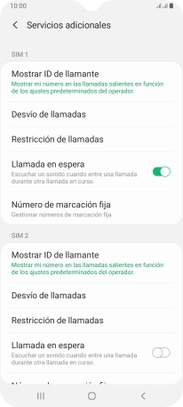 Pulsa Desvío de llamadas bajo la tarjeta SIM deseada.