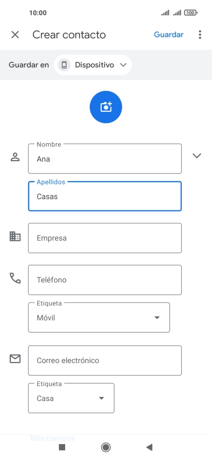 Pulsa Teléfono e introduce el número de teléfono deseado.