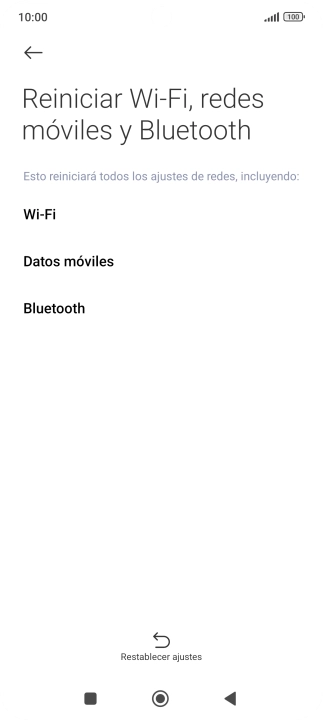 Pulsa Restablecer ajustes.