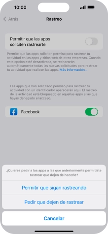 Si desactivas la función, pulsa el ajuste deseado. Si desactivas la función, pulsa el ajuste deseado.