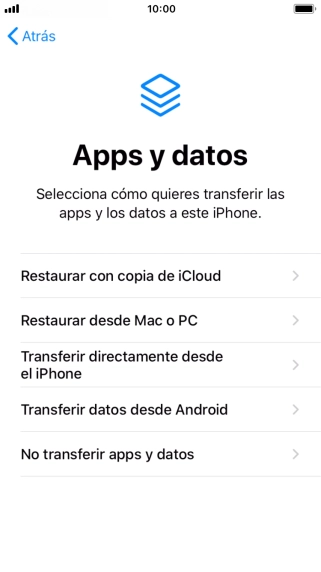 Pulsa No transferir apps y datos y sigue las indicaciones de la pantalla para finalizar la activación del teléfono.