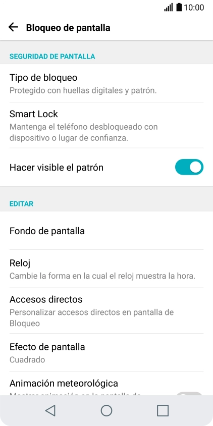 Pulsa Tipo de bloqueo.