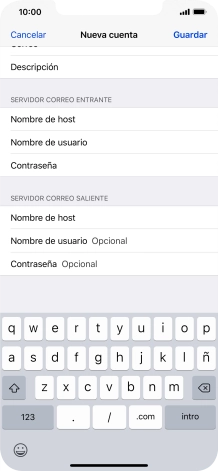 Pulsa Guardar. Ahora se ha configurado tu cuenta de correo electrónico. Si deseas seleccionar más ajustes del servidor de correo de entrada o de salida, continúa con los pasos siguientes.