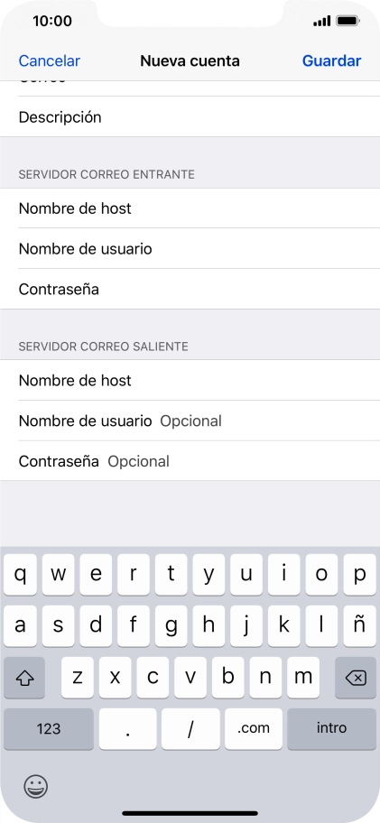 Pulsa Guardar. Ahora se ha configurado tu cuenta de correo electrónico. Si deseas seleccionar más ajustes del servidor de correo de entrada o de salida, continúa con los pasos siguientes.