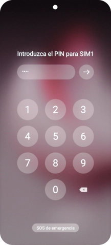 Si tu tarjeta SIM está bloqueada, introduce el código PIN y pulsa la flecha hacia la derecha.