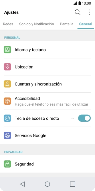Pulsa Cuentas y sincronización.