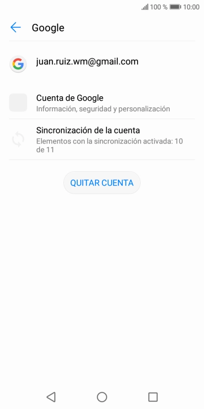 Pulsa Sincronización de la cuenta.
