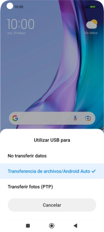 Pulsa Transferencia de archivos/Android Auto.