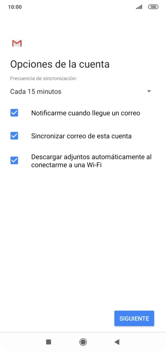 Si aparece en la pantalla esta imagen, tu cuenta de correo electrónico ha sido reconocida y configurada automáticamente. Sigue las indicaciones de la pantalla para introducir más información y terminar la configuración.