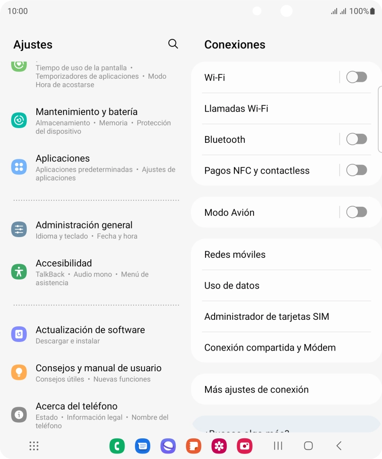 Pulsa Mantenimiento y batería.