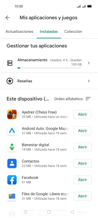 Pulsa la app deseada.