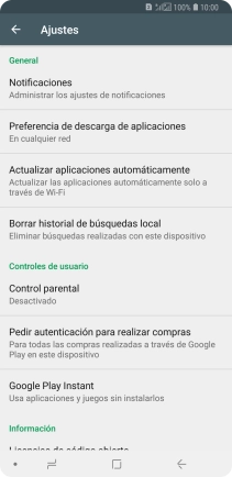 Pulsa Actualizar aplicaciones automáticamente.
