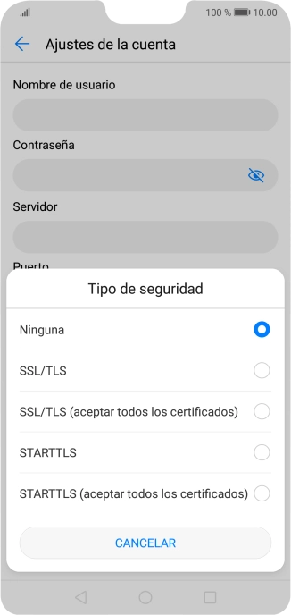 Pulsa Ninguna para desactivar la función.