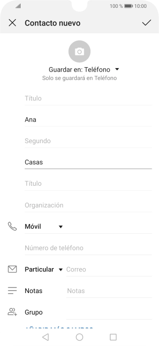 Pulsa Número de teléfono e introduce el número de teléfono deseado.