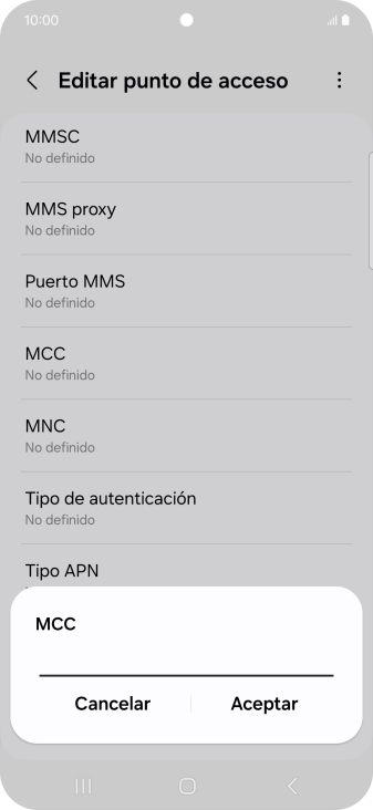 Introduce 214 y pulsa Aceptar.