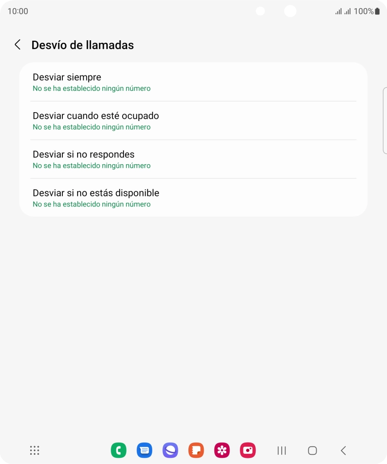 Pulsa el tipo de desvío deseado.