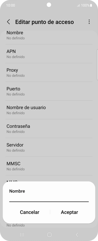 Introduce Vodafone Internet y pulsa Aceptar.