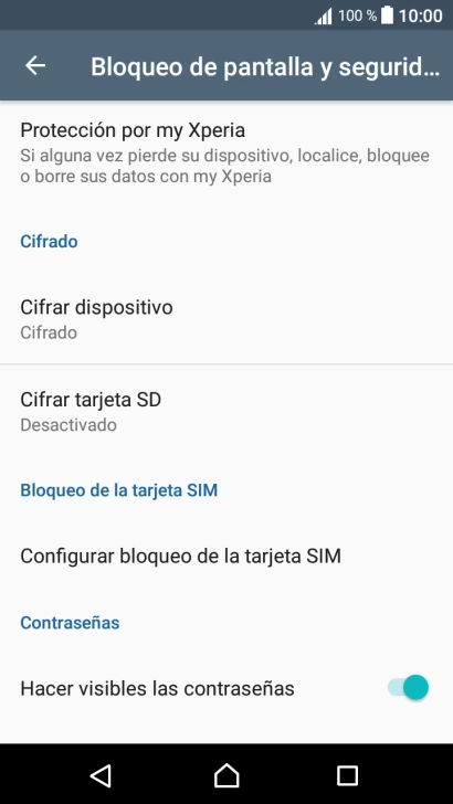 Pulsa Configurar bloqueo de la tarjeta SIM.