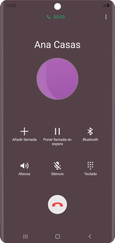 Pulsa el icono de finalizar llamada. Pulsa el icono de finalizar llamada.