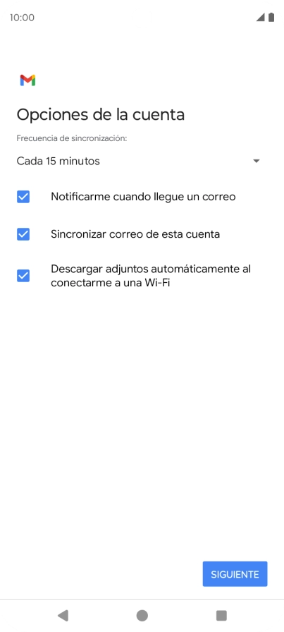 Si aparece en la pantalla esta imagen, tu cuenta de correo electrónico ha sido reconocida y configurada automáticamente. Sigue las indicaciones de la pantalla para introducir más información y terminar la configuración.