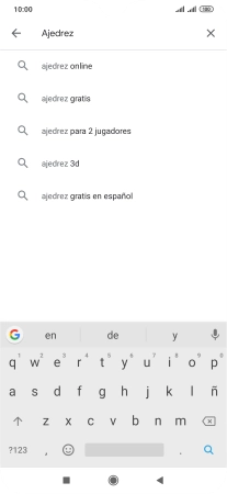 Introduce el nombre del tema o de la app y pulsa el icono de búsqueda.