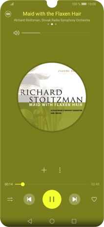 Pulsa la flecha hacia la derecha para ir al archivo de música siguiente.