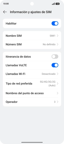 Pulsa Tipo de red preferida.