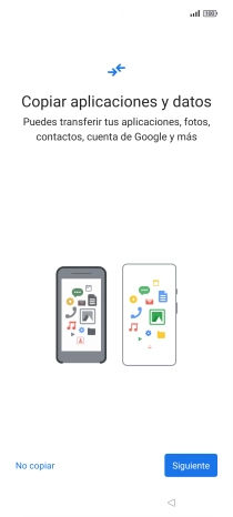 Pulsa No copiar y sigue las indicaciones de la pantalla para finalizar la activación del teléfono.