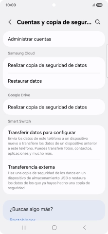 Pulsa Administrar cuentas.
