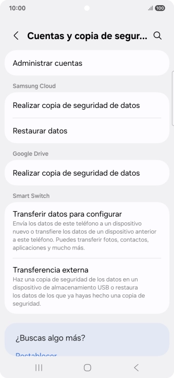 Pulsa Administrar cuentas.