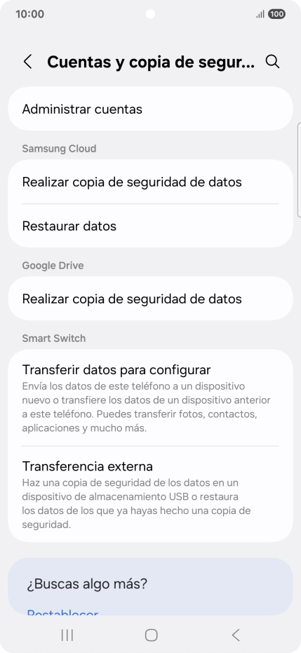 Pulsa Administrar cuentas.
