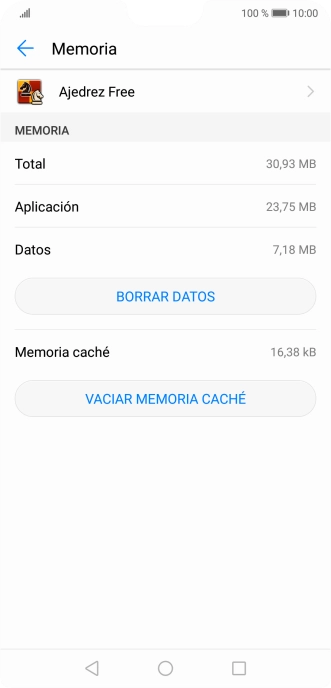 Pulsa VACIAR MEMORIA CACHÉ.