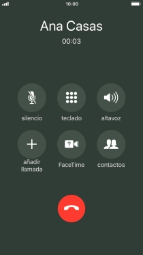 Pulsa el icono de finalizar llamadas para colgar.