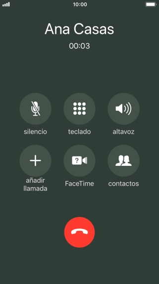 Pulsa el icono de finalizar llamadas para colgar.