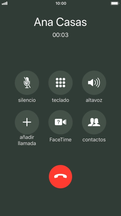 Pulsa el icono de finalizar llamadas para colgar.