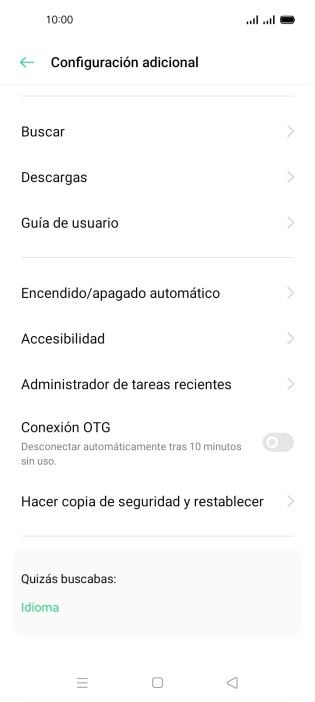Pulsa Hacer copia de seguridad y restablecer.