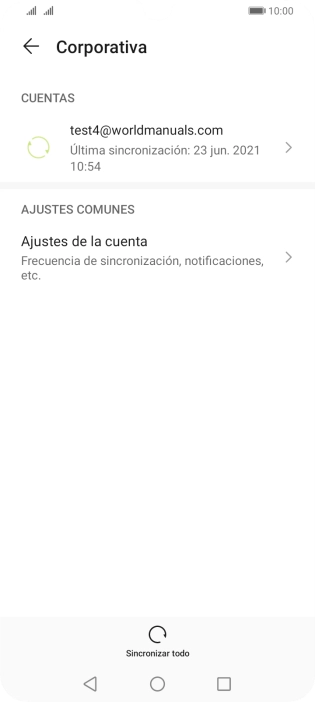 Pulsa la cuenta de correo electrónico deseada.