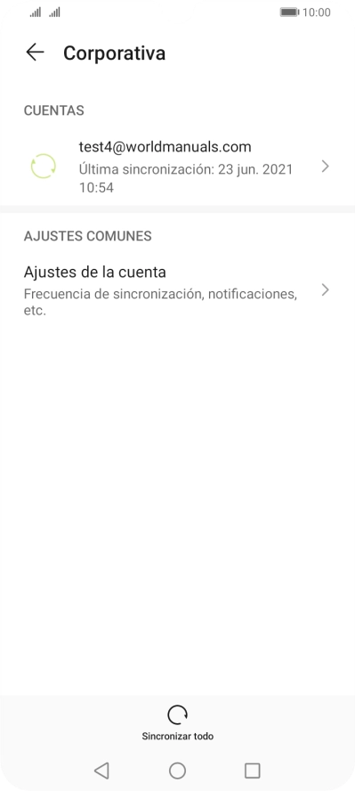 Pulsa la cuenta de correo electrónico deseada.
