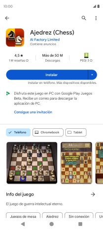 Pulsa Instalar y sigue las indicaciones de la pantalla para instalar la app.