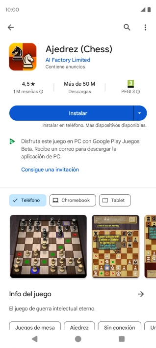 Pulsa Instalar y sigue las indicaciones de la pantalla para instalar la app.
